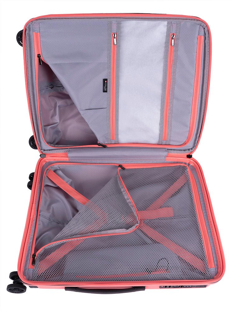 Cellini Starlite Carry - On 4 Wheel Trolley Case | Salmon - KaryKase