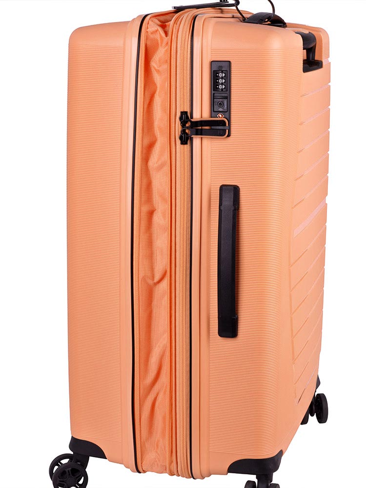 Cellini Starlite Medium 4 Wheel Trolley Case | Peach Fuzz - KaryKase