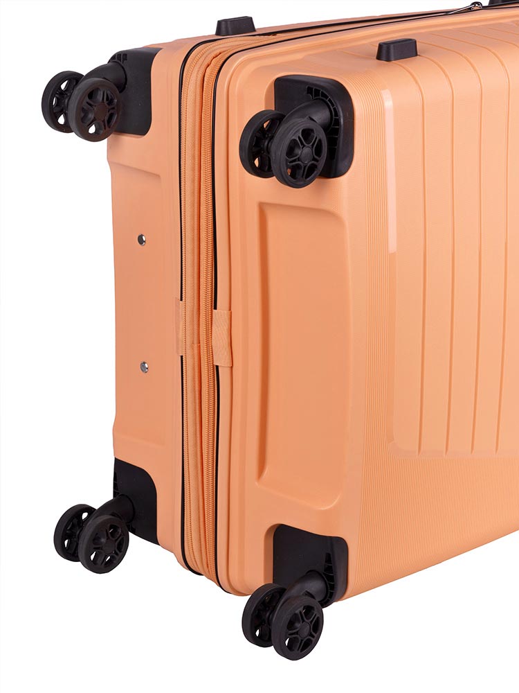 Cellini Starlite Medium 4 Wheel Trolley Case | Peach Fuzz - KaryKase