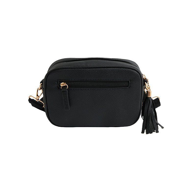 Escape Crossbody Rafia Weave Bag | Black - KaryKase