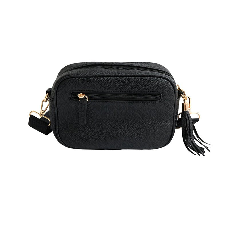 Escape Crossbody Rafia Weave Bag | Brown & Black - KaryKase