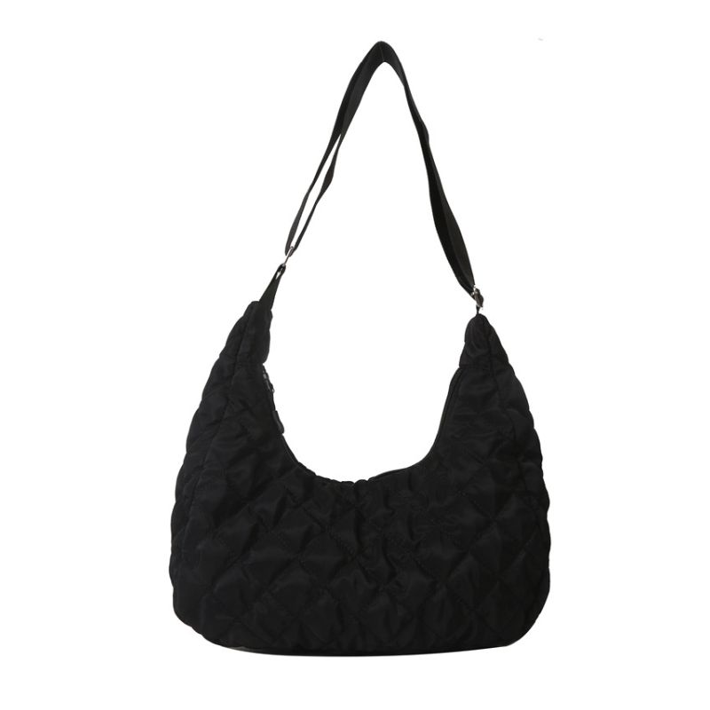 Escape Nylon Quilted Shoulder Bag | Black - KaryKase