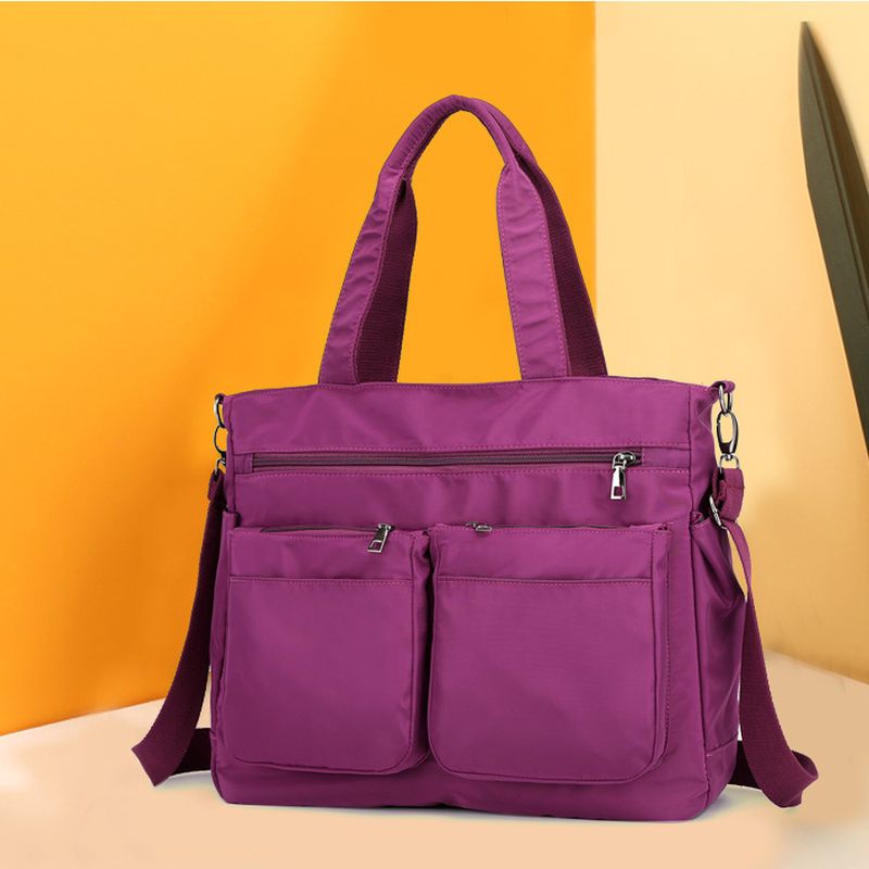 Escape Nylon Two Pocket Tote Bag | Magenta - KaryKase