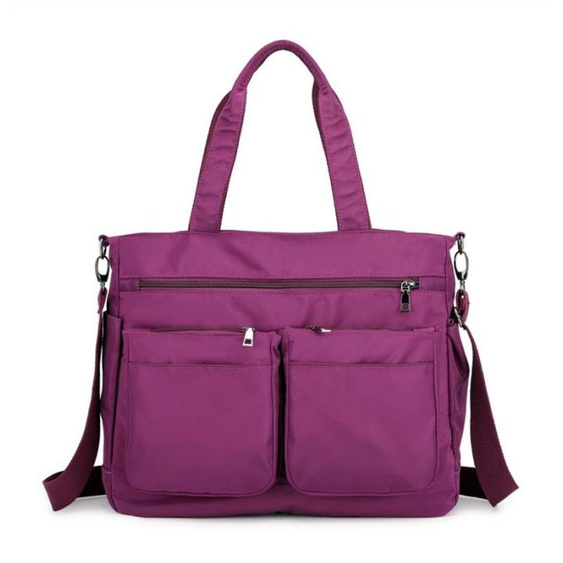 Escape Nylon Two Pocket Tote Bag | Magenta - KaryKase