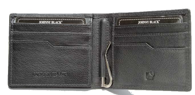 Johnny Black Chicago Money Clip Leather Wallet - RFID | Black - KaryKase