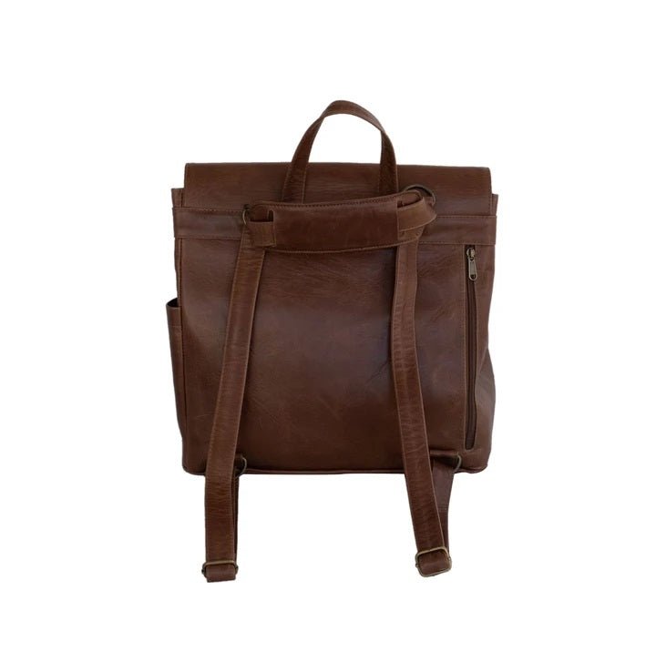 Mally Bebe Leather Baby Backpack | Brown - KaryKase