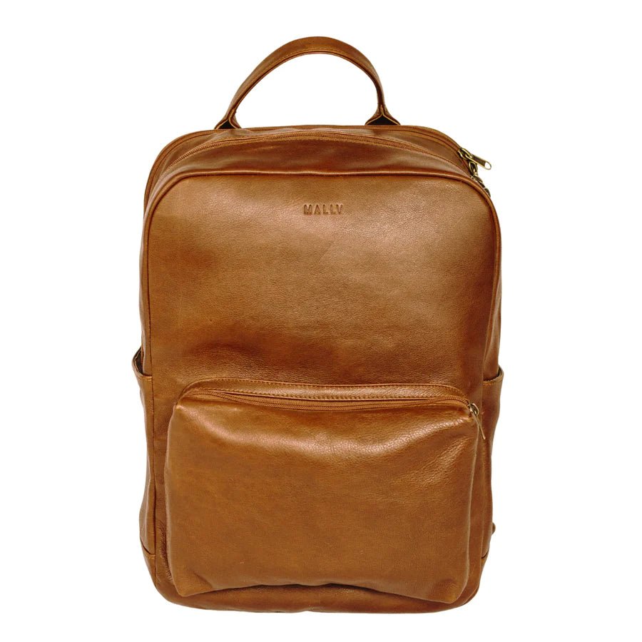 Mally Hunter Leather Laptop Backpack | Toffee - KaryKase