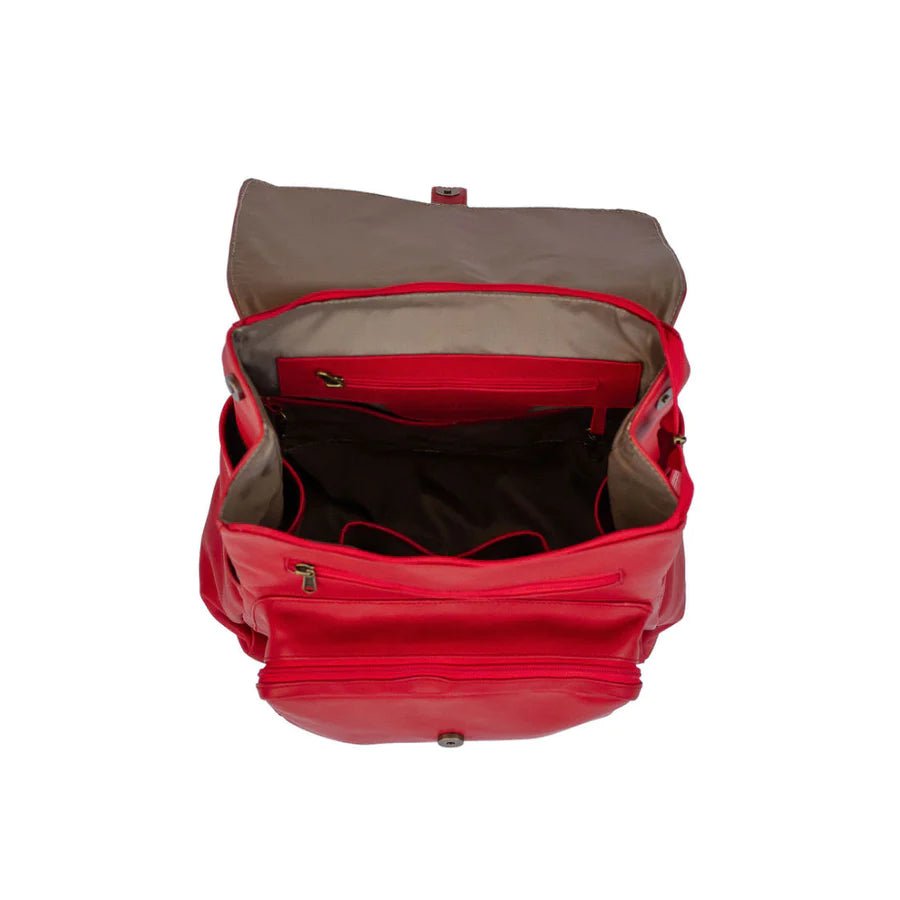 Mally Luxury Baby Backpack With Mat & Stroller Straps | Red - KaryKase