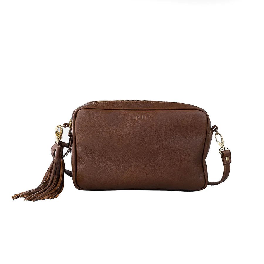 Mally Suzie Leather Sling Bag | Saddle - KaryKase