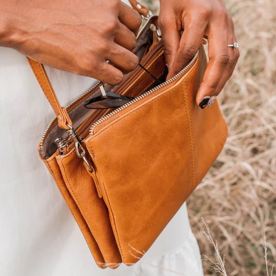 Mally Tara Leather Crossbody Bag | Toffee - KaryKase