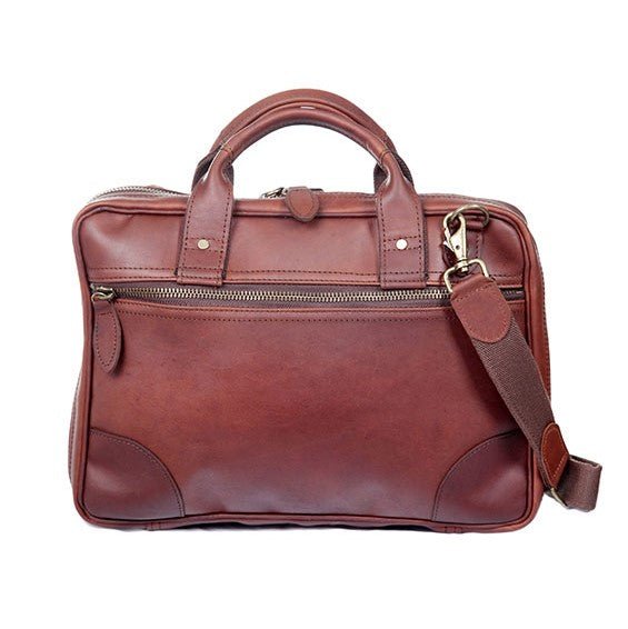 Melvill & Moon Leather Single Sleeve Laptop Bag | Brown - KaryKase