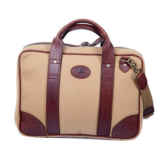 Melvill & Moon Leather Single Sleeve Laptop Bag | Khaki - KaryKase