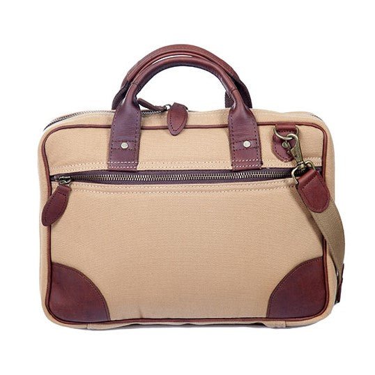 Melvill & Moon Leather Single Sleeve Laptop Bag | Khaki - KaryKase