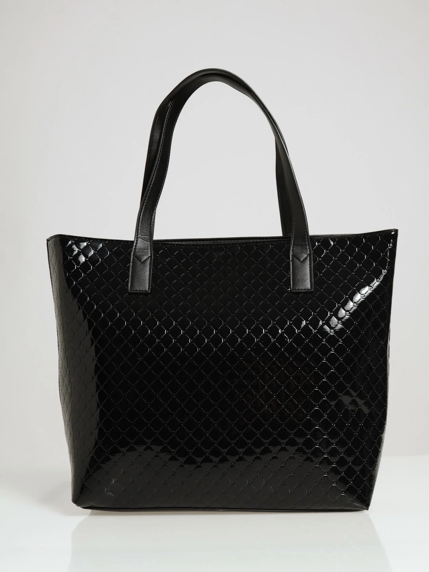 Pierre Cardin Alexa Embossed Patent Tote | Black - KaryKase