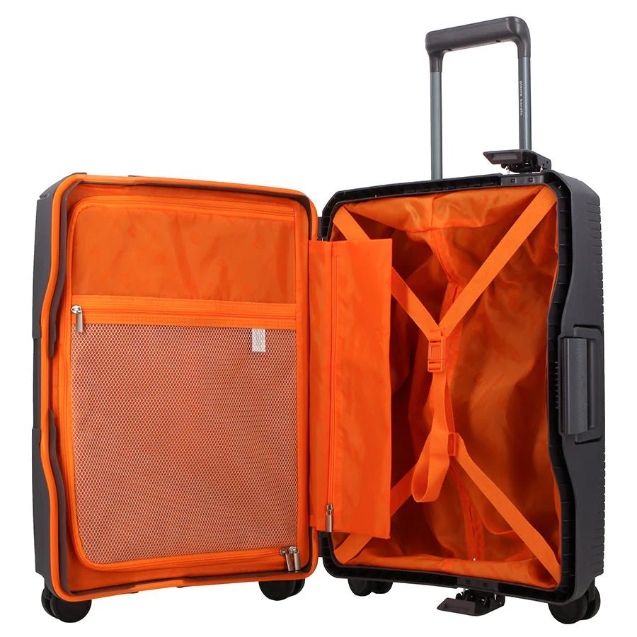 Pierre Cardin Cannes 55cm Cabin Clip Case Spinner | Charcoal - KaryKase