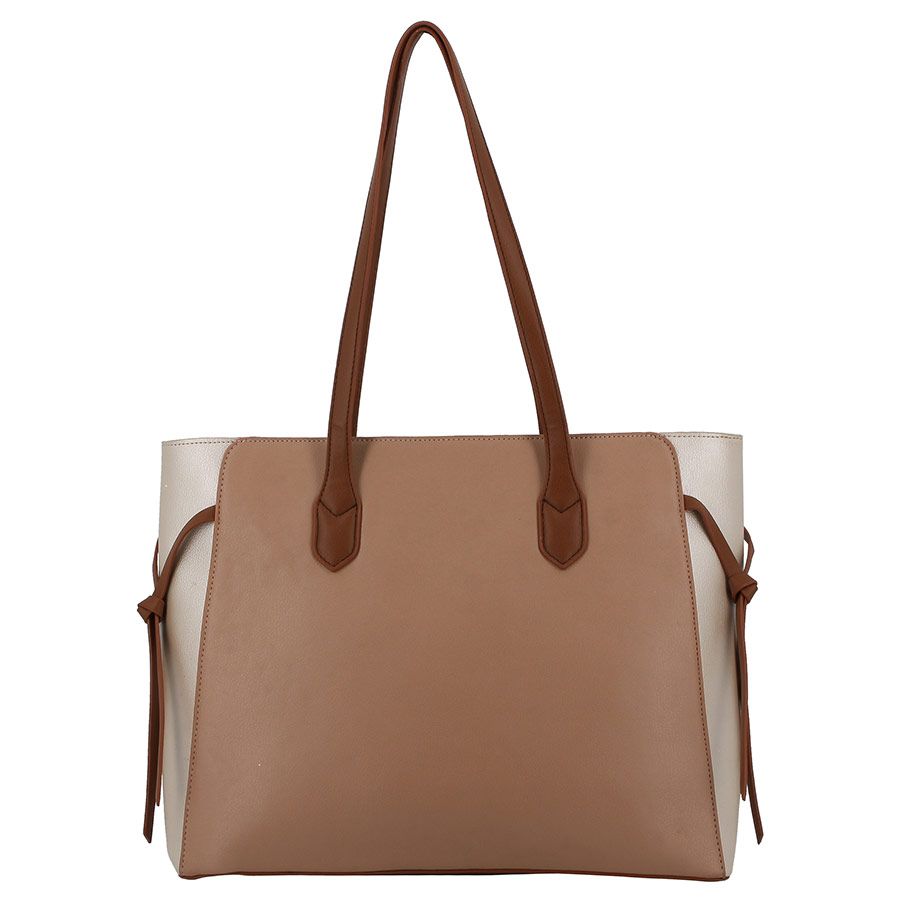 PIERRE CARDIN CHARLIE COLOURBLOCK TOTE | NEUTRAL METALLIC - KaryKase