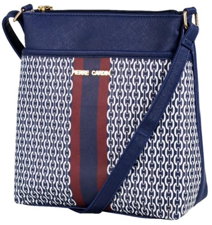 Pierre Cardin Mikayla Printed Crossbody Bag | Navy - KaryKase