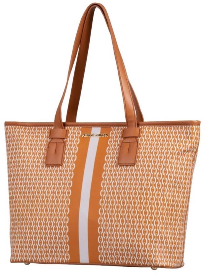 Pierre Cardin Mikayla Printed Tote Handbag | Tan - KaryKase