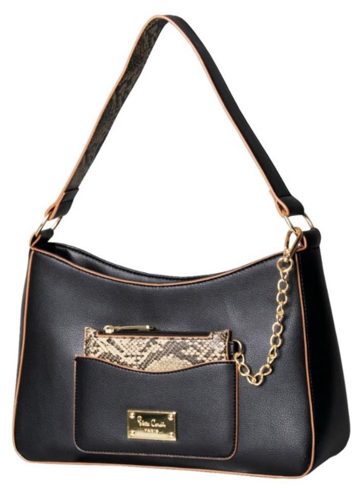 Pierre Cardin Nydia Hobo Handbag With chain Pouch | Black - KaryKase