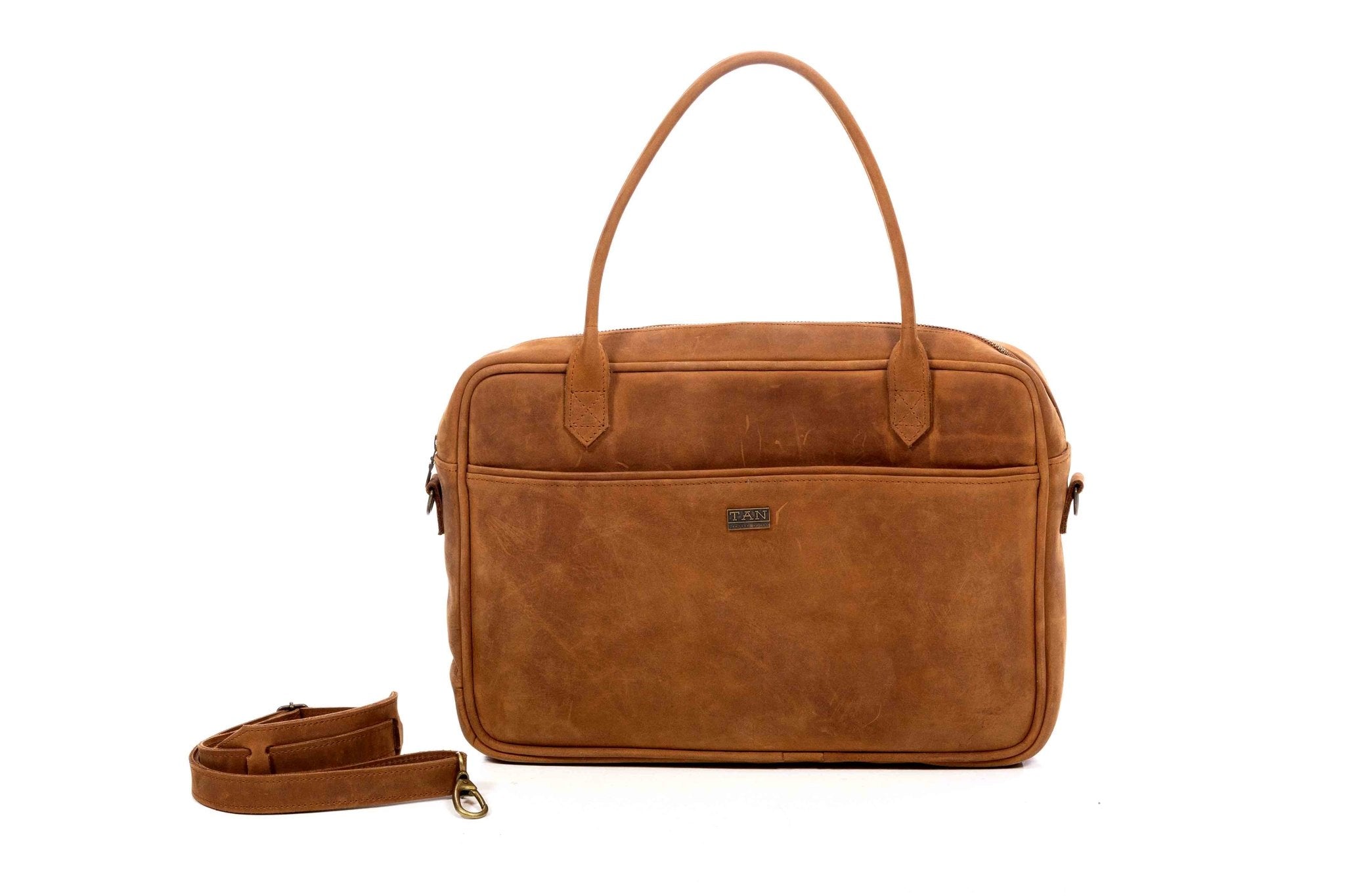 Tan Leather Goods - Bailey Laptop Bag | Toffee - KaryKase