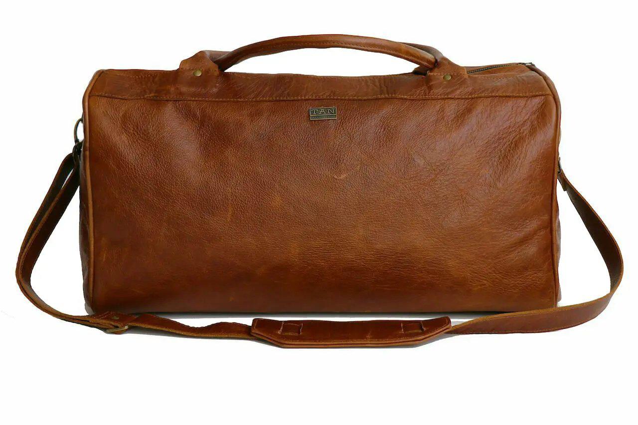 Tan Leather Goods - Jackson Leather Duffel Bag | Pecan - KaryKase