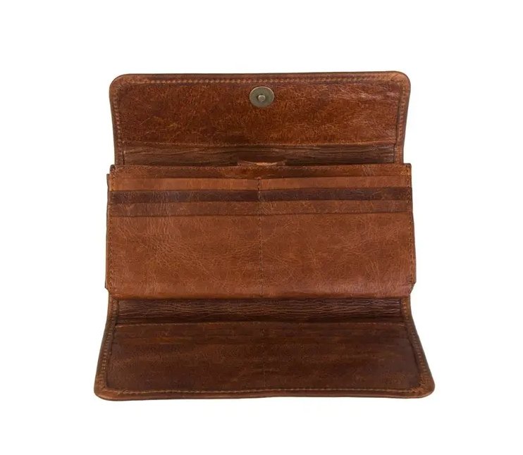 Tan Leather Goods - Lauren Leather Ladies Wallet | Pecan - KaryKase