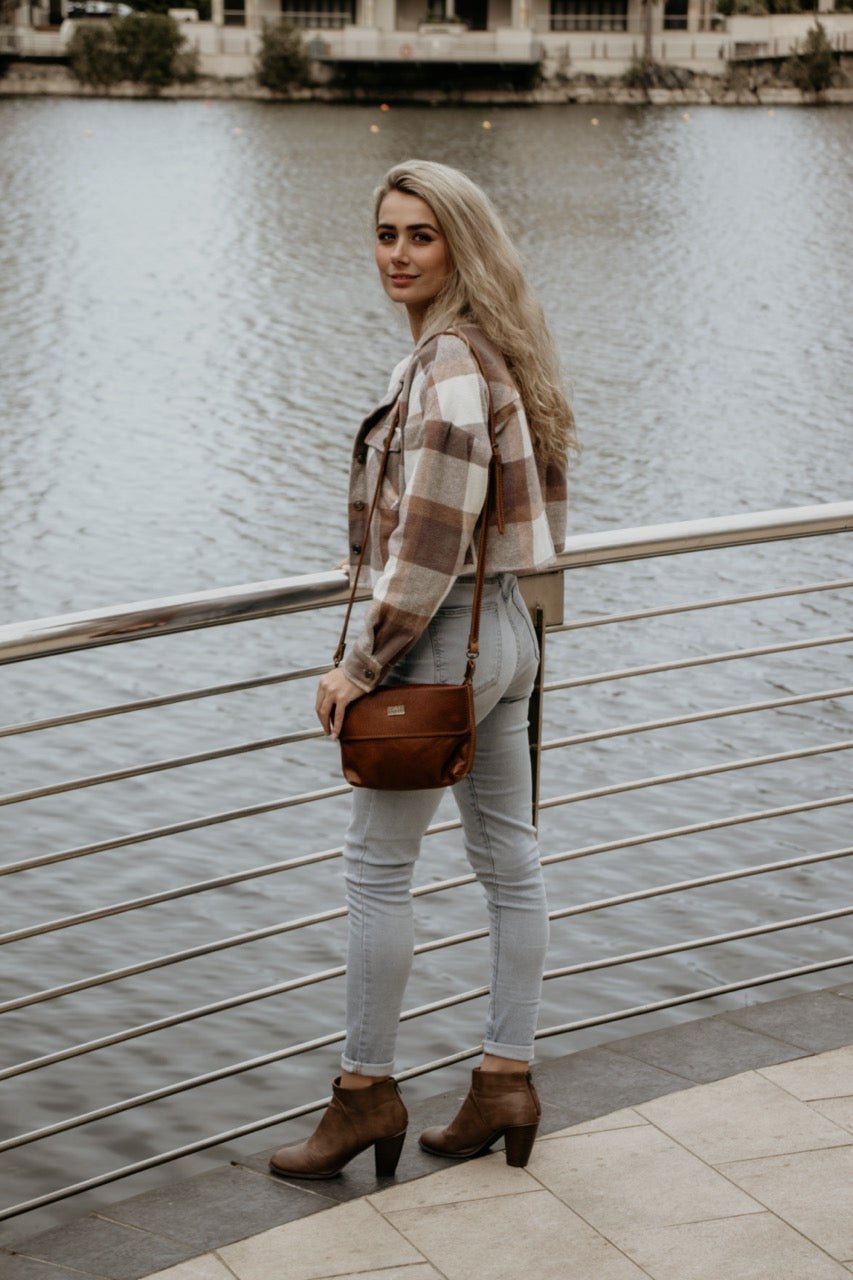 Tan Leather Goods - Mila Sling Bag | Pecan - KaryKase