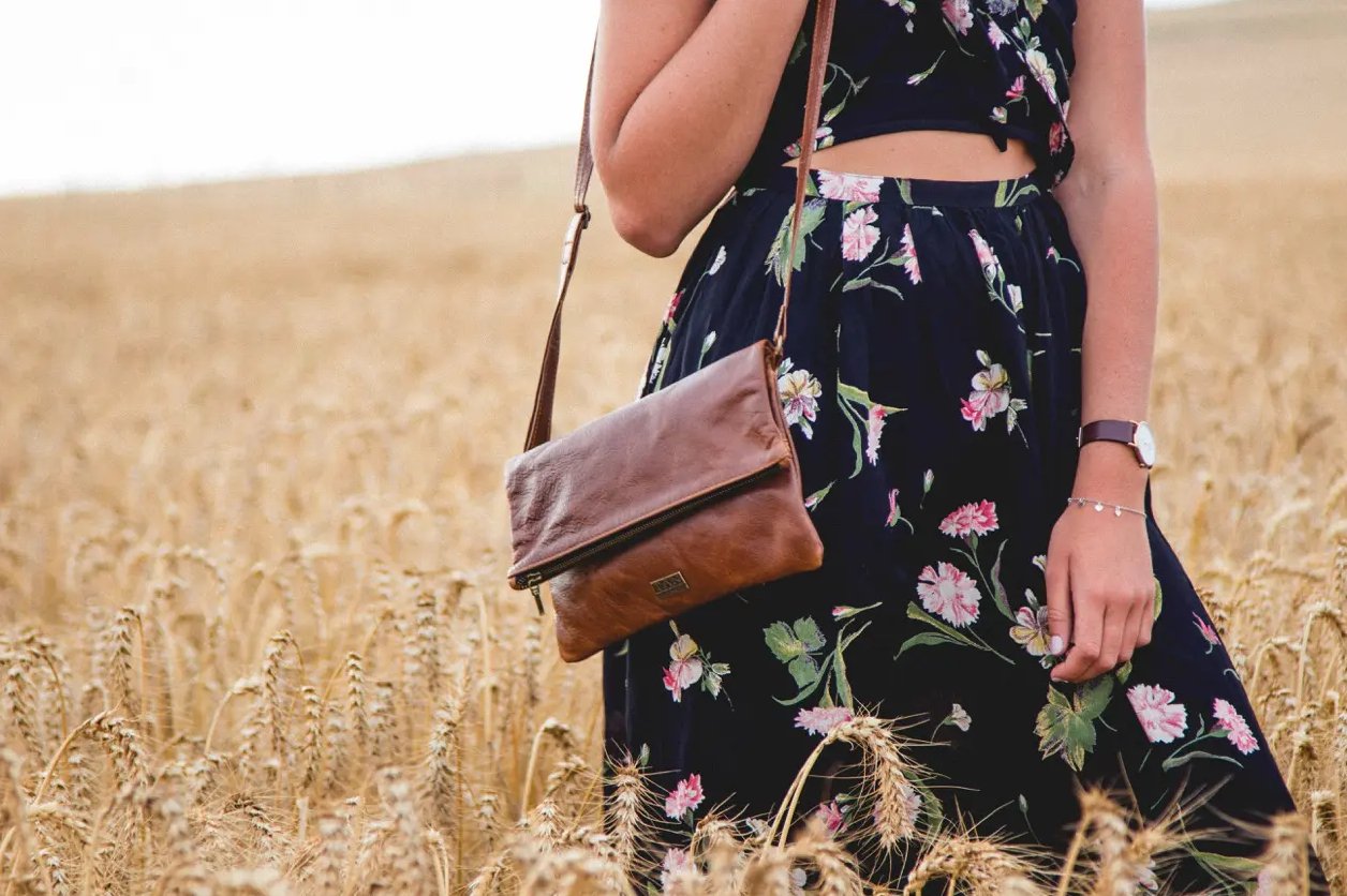 Tan Leather Goods - Nina Leather Sling Bag | Pecan - KaryKase