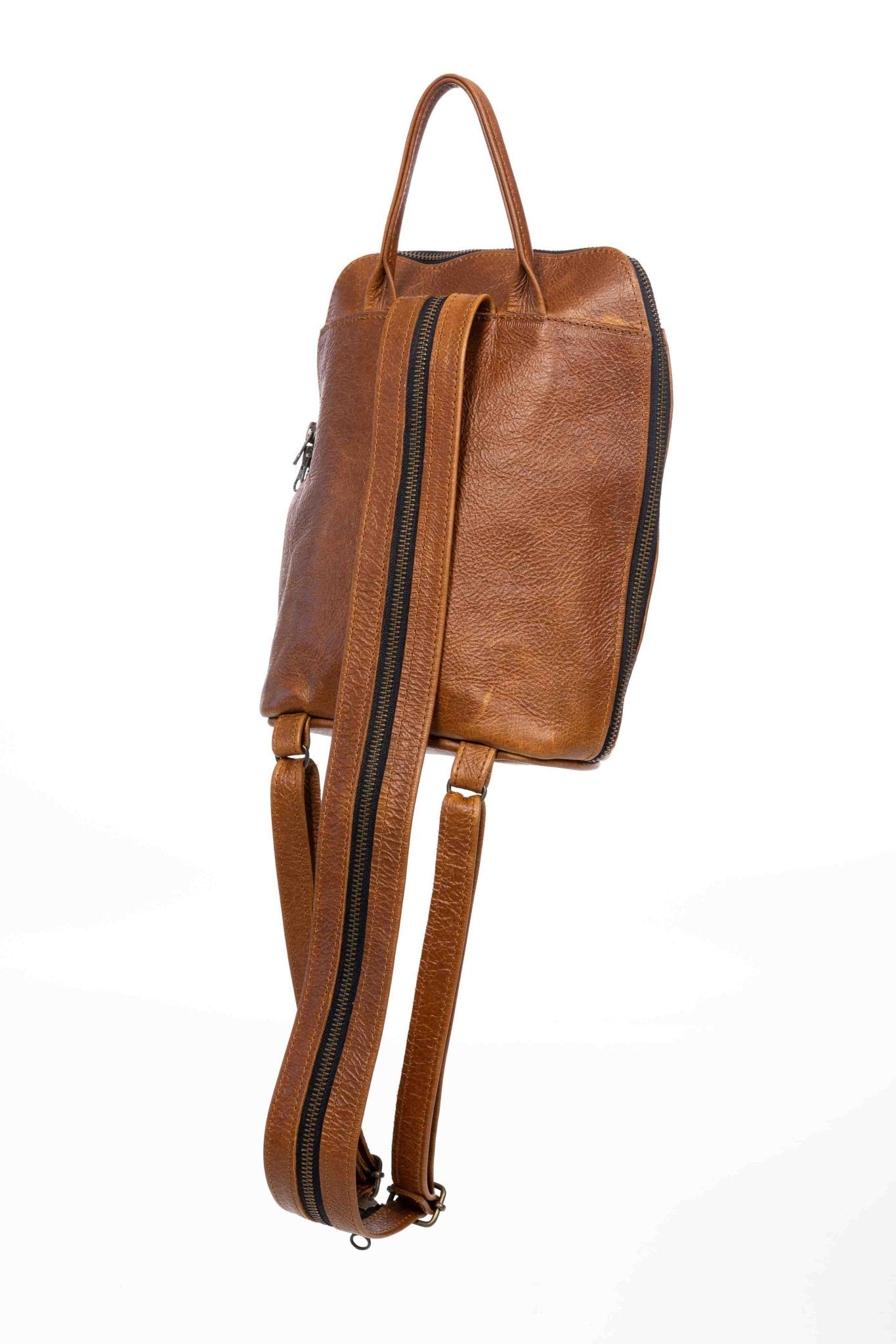 Tan Leather Goods - Olivia Leather Backpack | Pecan - KaryKase