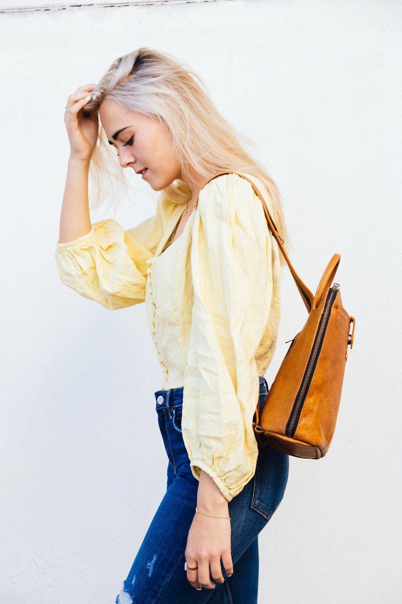 Tan Leather Goods - Olivia Leather Backpack | Toffee - KaryKase