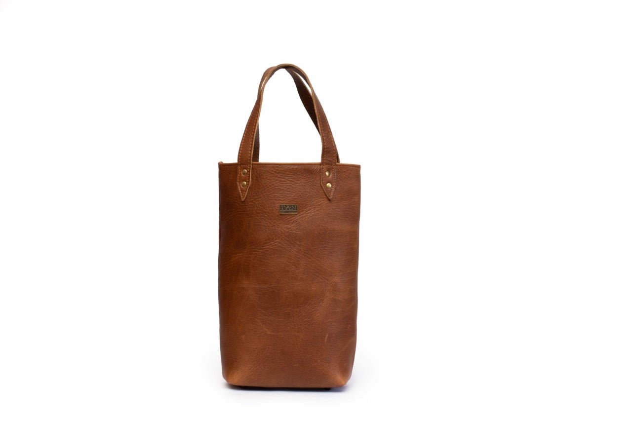 Tan Leather Goods - Vinot Wine Bag | Pecan - KaryKase