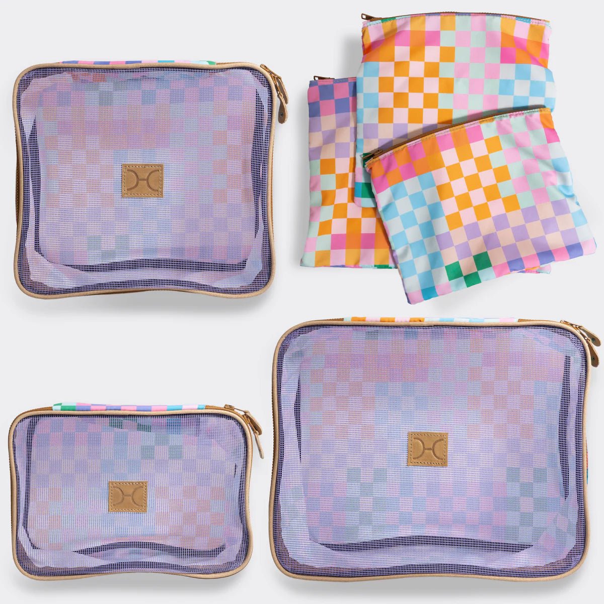 Thandana Kids Travel Luggage Organizer Pods - 6 Piece Set | Checker Preppy - KaryKase