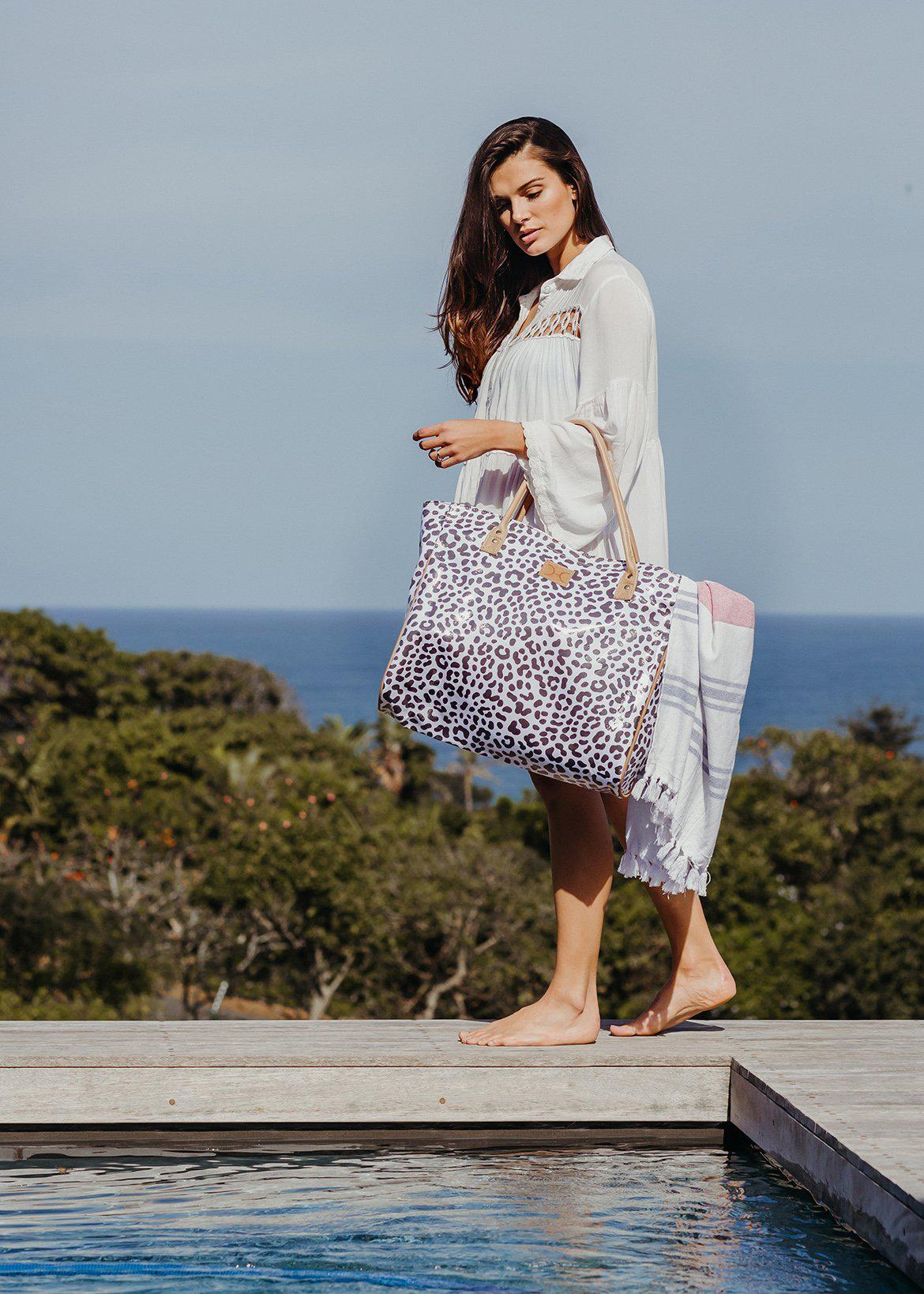 Thandana Laminated Fabric Medium Beach Bag - KaryKase