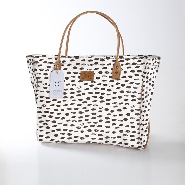 Thandana Laminated Fabric Medium Beach Bag - KaryKase