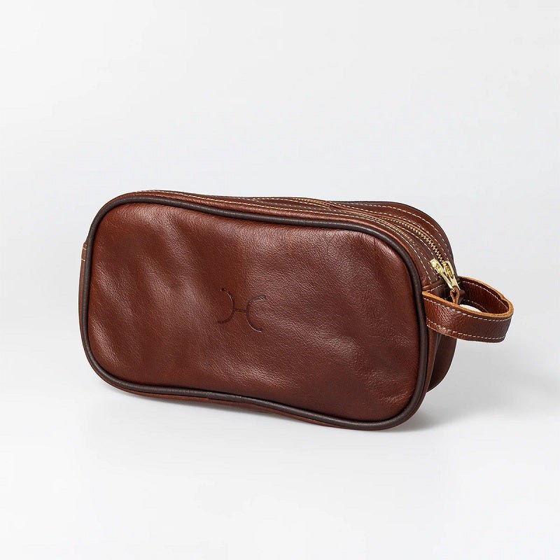 Thandana Mens Double Zip Vanity Leather Case - KaryKase