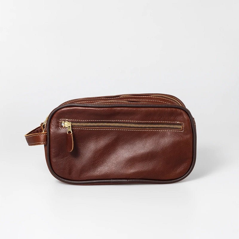 Thandana Mens Double Zip Vanity Leather Case - KaryKase