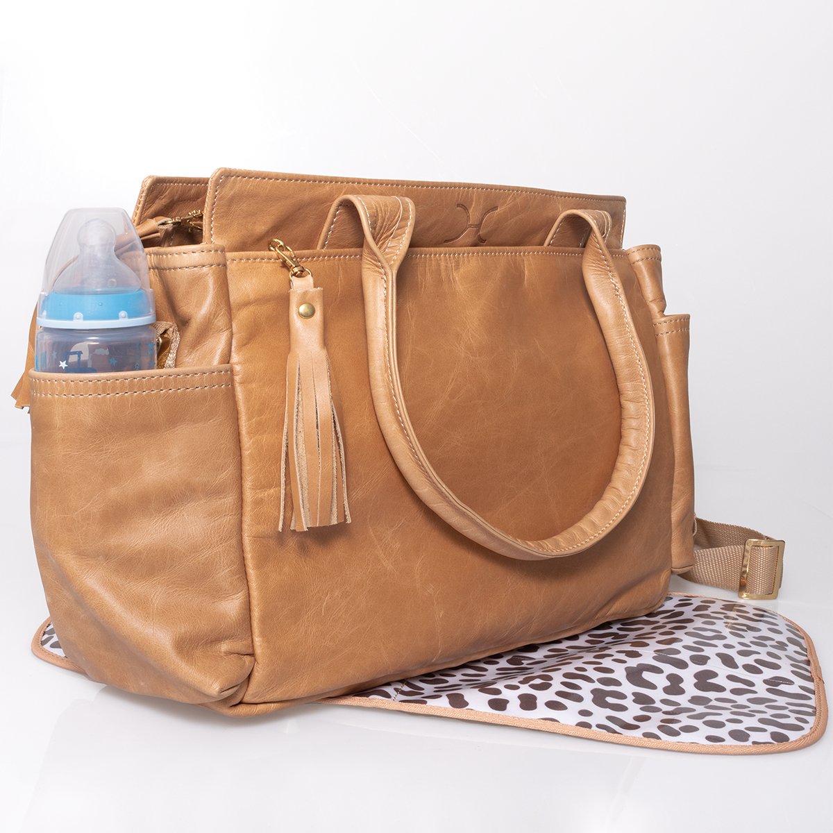 Thandana Noa Leather Nappy Bag | Tobacco - KaryKase