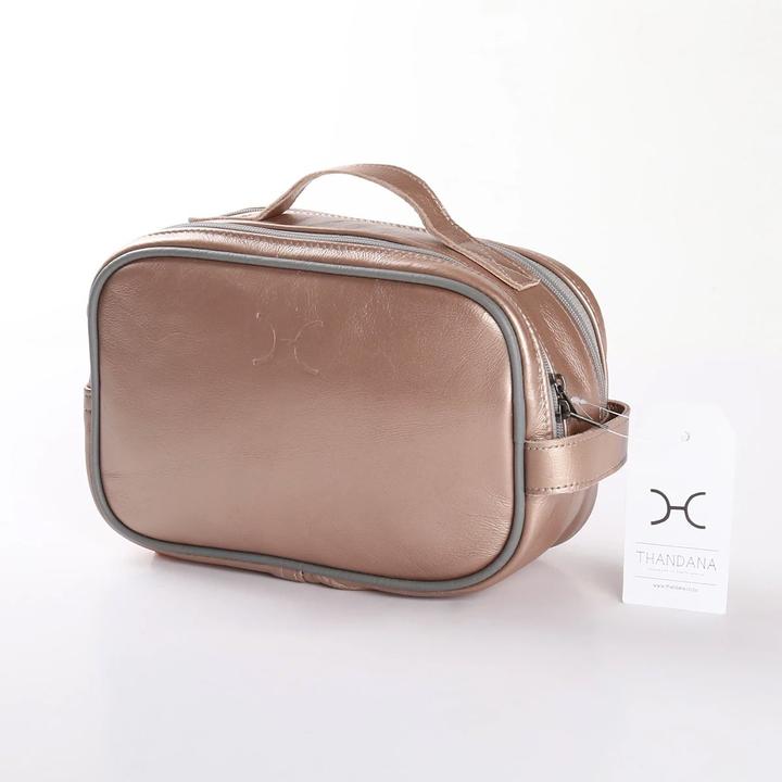 Thandana Unisex Metallic Leather Vanity Case - KaryKase