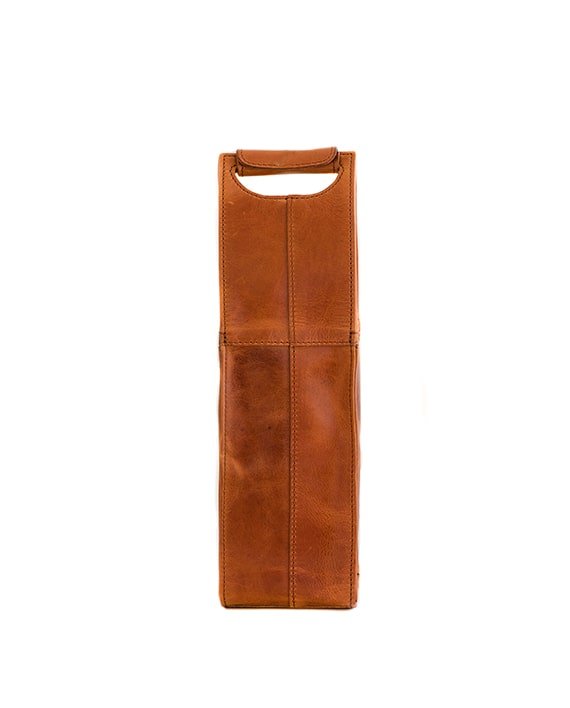 Zemp Pinotage 1 Leather Wine Carrier | Chestnut - KaryKase