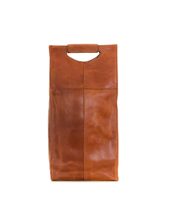 Zemp Pinotage 2 Leather Wine Carrier | Chestnut - KaryKase