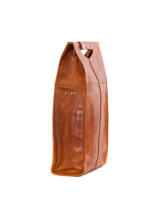 Zemp Pinotage 2 Leather Wine Carrier | Chestnut - KaryKase