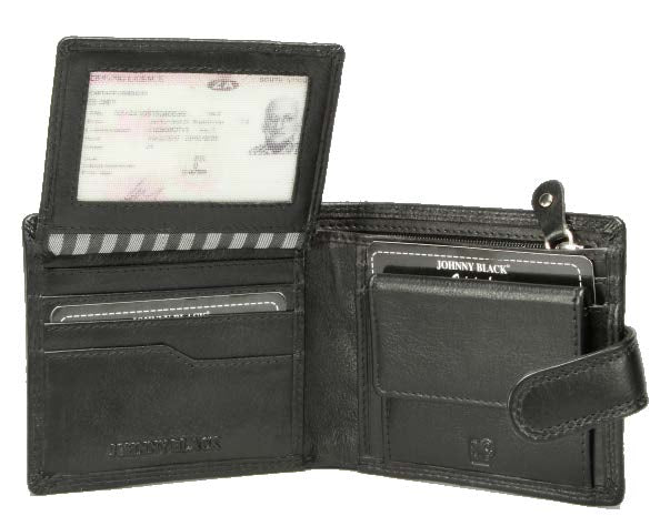 Johnny Black Chicago 9CC Tab Closure Leather Wallet - RFID | Black - KaryKase
