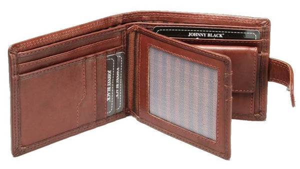 Johnny Black Bavaria 10CC Bi-fold Leather Wallet - RFID | Brown - KaryKase