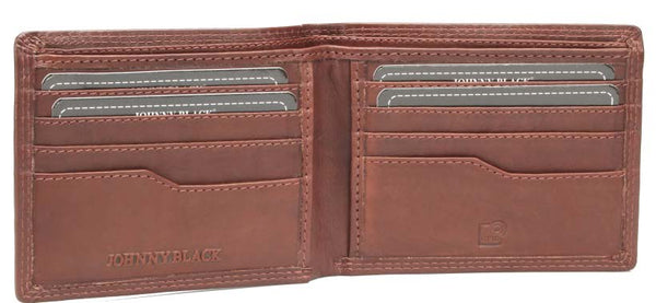 Johnny Black Bavaria 8CC Bi-Fold Leather Wallet - RFID | Brown - KaryKase
