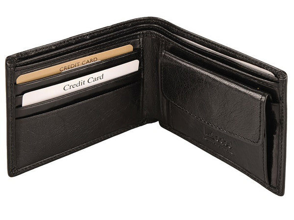 Adpel Italian Leather Wallet With Coin Section | Black - KaryKase