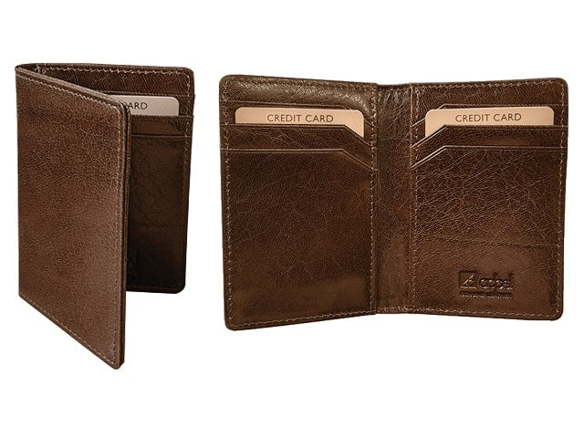 Adpel Vitello Leather Bifold Business Card Holder | Brown - KaryKase