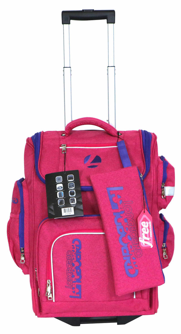 Tosca Longboard Cruiser School Trolley Backpack | Pink - KaryKase