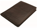 Adpel A4 Dakota Leather Zip Around Folder | Brown - KaryKase