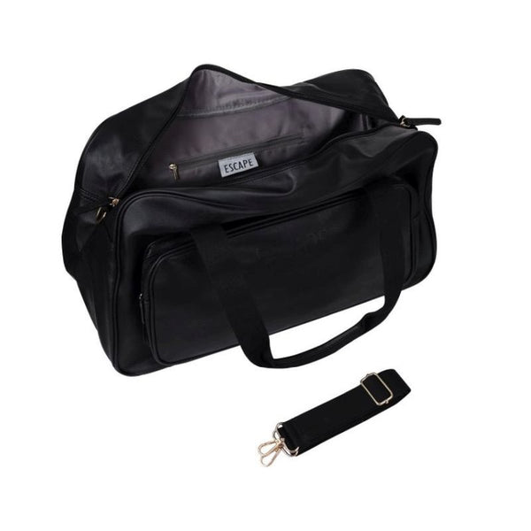 Escape Imitation Leather Carry-All Weekender Bag | Black - KaryKase