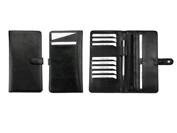 Adpel Leather Slimline Travel Wallet | Black - KaryKase